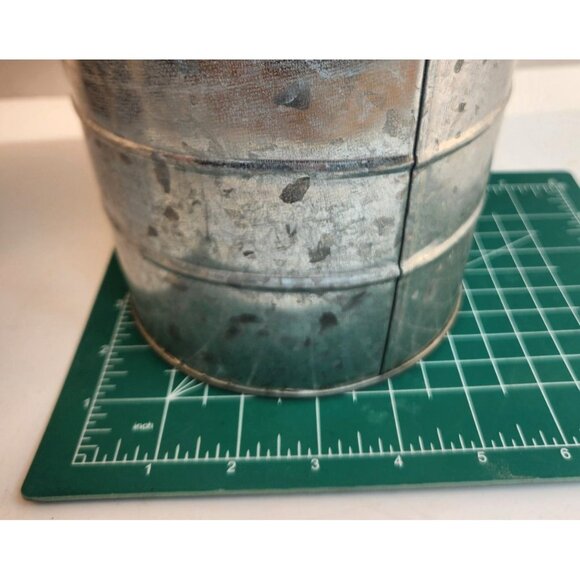 Galvanized Metal Vase Rustic Farmhouse Style Tall Flower Container - 14 x 8 Inch - Picture 5 of 10